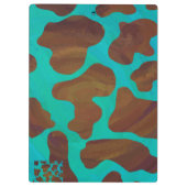 Koe bruin en Blauwgroen afdrukken Klembord (Achterkant)