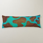 Koe bruin en Blauwgroen afdrukken Lichaamskussen (Achterkant)