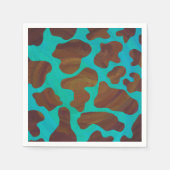 Koe bruin en Blauwgroen afdrukken Servet (Voorkant)