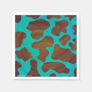 Koe bruin en Blauwgroen afdrukken Servetten
