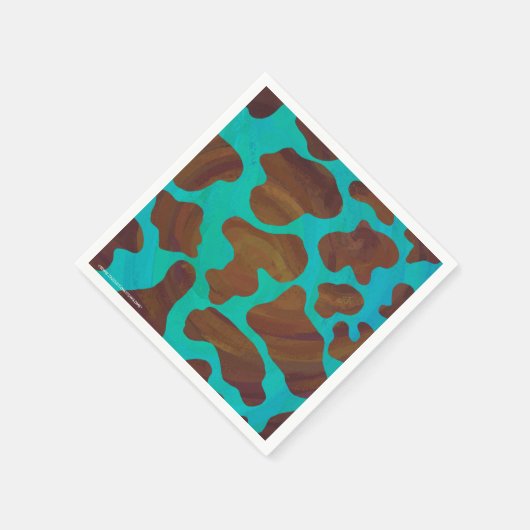 Koe bruin en Blauwgroen afdrukken Servetten (Hoek)