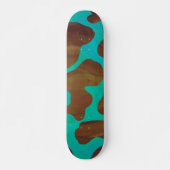 Koe bruin en Blauwgroen afdrukken Skateboard (Voorkant)