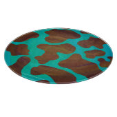 Koe bruin en Blauwgroen afdrukken Snijplank (Hoek)