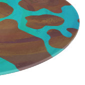 Koe bruin en Blauwgroen afdrukken Snijplank (Hoek)