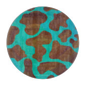 Koe bruin en Blauwgroen afdrukken Snijplank (Voorkant)