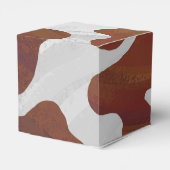 Koe bruin en wit monogram bedankdoosjes (Achterkant)