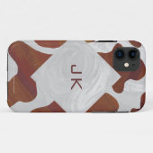 Koe bruin en wit monogram Case-Mate iPhone case (Achterkant (horizontaal))
