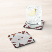 Koe bruin en wit monogram drankjes onderzetter (Rechterzijde)