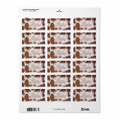 Koe bruin en wit monogram etiket (Full Sheet)