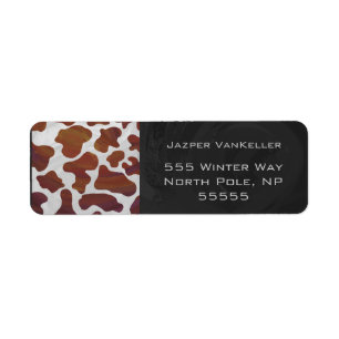 Koe bruin en wit monogram etiket