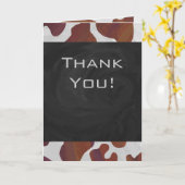 Koe bruin en wit monogram kaart (Gele Bloem)