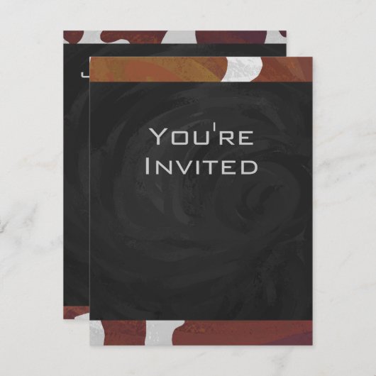 Koe bruin en wit monogram kaart (Voorkant / Achterkant)