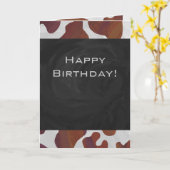 Koe bruin en wit monogram kaart (Gele Bloem)