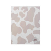 Koe bruin en wit monogram notitieblok (Linkerzijde)