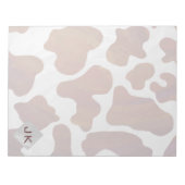 Koe bruin en wit monogram notitieblok (Voorkant)