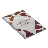 Koe bruin en wit monogram notitieboek (Rechterzijde)