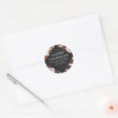 Koe bruin en wit monogram ronde sticker (Envelop)