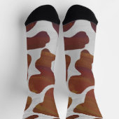 Koe bruin en wit patroon sokken (Top)
