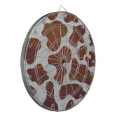 Koe Bruin en Wit Print Dartbord (Voorkant Links)