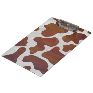 Koe Bruin en Wit Print Klembord