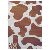 Koe Bruin en Wit Print Klembord (Achterkant)
