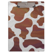 Koe Bruin en Wit Print Klembord (Voorkant)