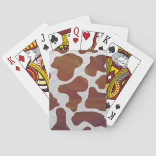 Koe Bruin en Wit Print Pokerkaarten