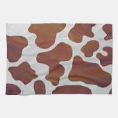 Koe Bruin en Wit Print Theedoek (Horizontaal)