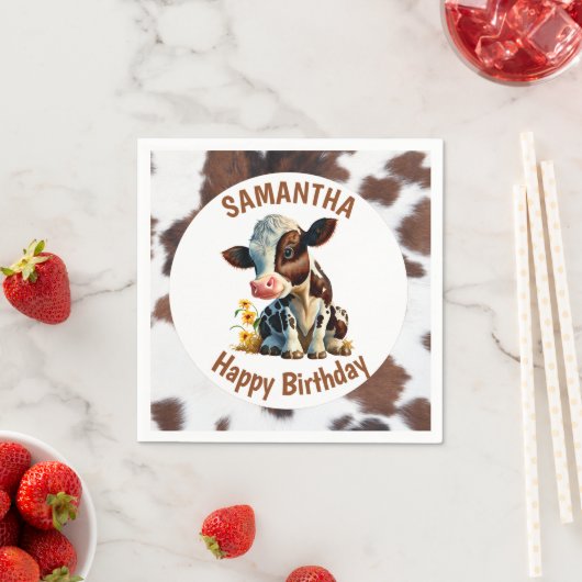 Koe Bruin en Wit Servet (Insitu)