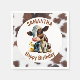 Koe Bruin en Wit Servet