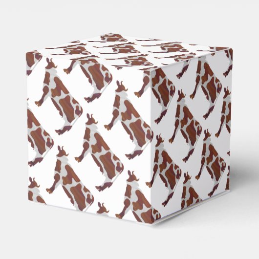 Koe Bruin en Witte Silhouette Bedankdoosjes (Achterkant)