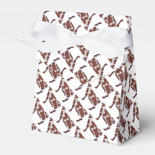 Koe Bruin en Witte Silhouette Bedankdoosjes (Voorkant Zijde)