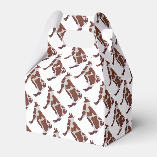 Koe Bruin en Witte Silhouette Bedankdoosjes (Voorkant Zijde)