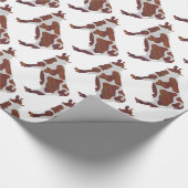 Koe Bruin en Witte Silhouette Cadeaupapier (Hoek)