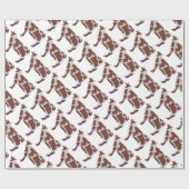 Koe Bruin en Witte Silhouette Cadeaupapier (Vlak)