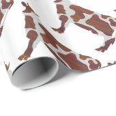 Koe Bruin en Witte Silhouette Cadeaupapier (Rol Hoek)