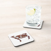 Koe Bruin en Witte Silhouette Drankjes Onderzetter (Rechterzijde)