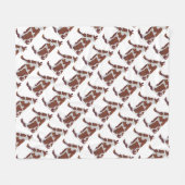 Koe Bruin en Witte Silhouette Fleece Deken (Voorkant (Horizontaal))