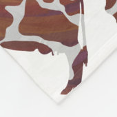 Koe Bruin en Witte Silhouette Fleece Deken (Hoek)