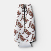 Koe Bruin en Witte Silhouette Flesjeskoeler (Achterkant)