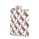 Koe Bruin en Witte Silhouette Heupfles (Links)