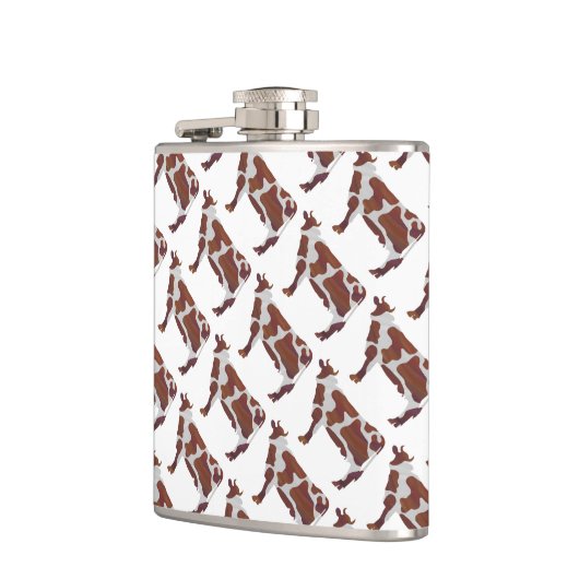 Koe Bruin en Witte Silhouette Heupfles (Links)