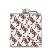 Koe Bruin en Witte Silhouette Heupfles (Achterkant)