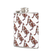 Koe Bruin en Witte Silhouette Heupfles (Links)