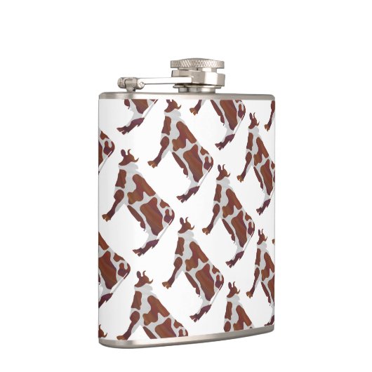 Koe Bruin en Witte Silhouette Heupfles (Rechts)