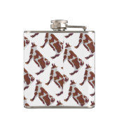 Koe Bruin en Witte Silhouette Heupfles (Achterkant)