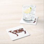 Koe Bruin en Witte Silhouette Kartonnen Onderzetters (Insitu)