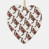 Koe Bruin en Witte Silhouette Keramisch Ornament (Rechts)