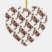 Koe Bruin en Witte Silhouette Keramisch Ornament (Voorkant)