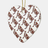 Koe Bruin en Witte Silhouette Keramisch Ornament (Links)